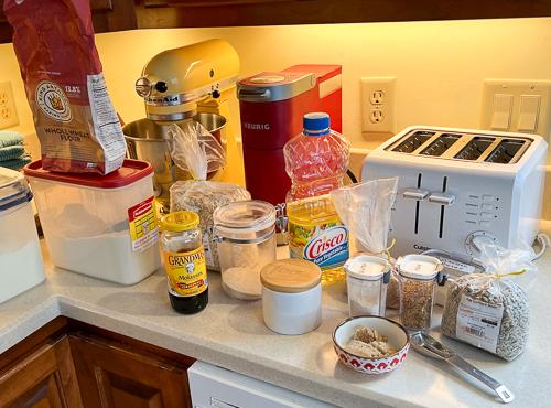 Ingredients to start the sourdough